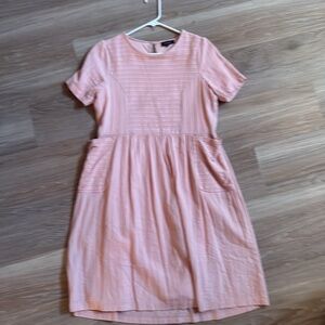 Roolee Flutter Sleeve Modest Juliet Nap Dress Midi Blush Pink HD0236 Women's Med